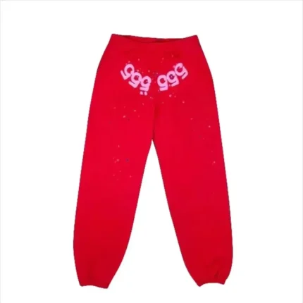 Sp5der 555555 pant and Red hoodie Tracksuit